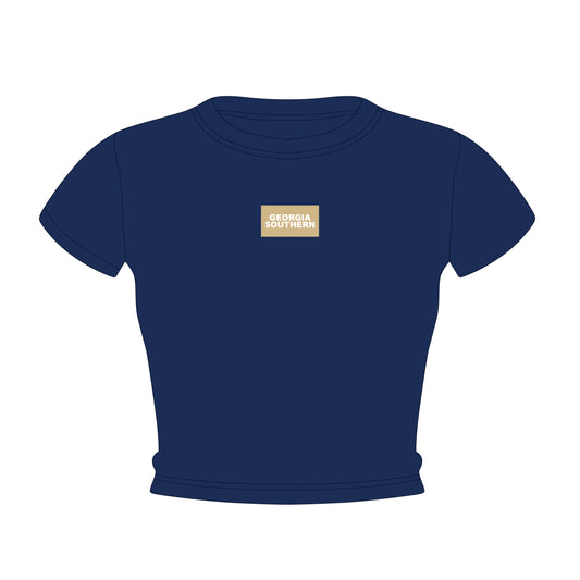 The Raegan Ribbed Baby Tee Hail Southern Woven Label | Navy