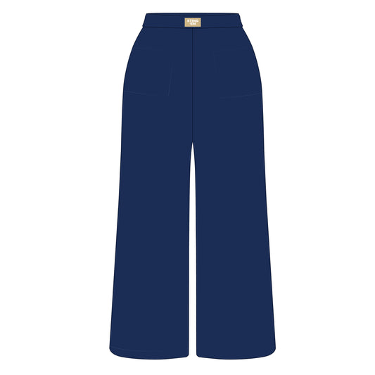 The Ava Airy Pants Sting 'Em Woven Label | Youth Navy