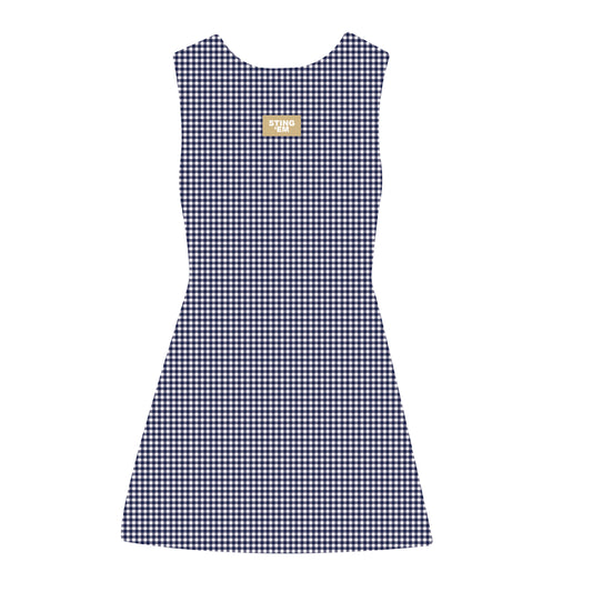 The Grace Gingham Dress Sting 'Em Woven Label | Navy