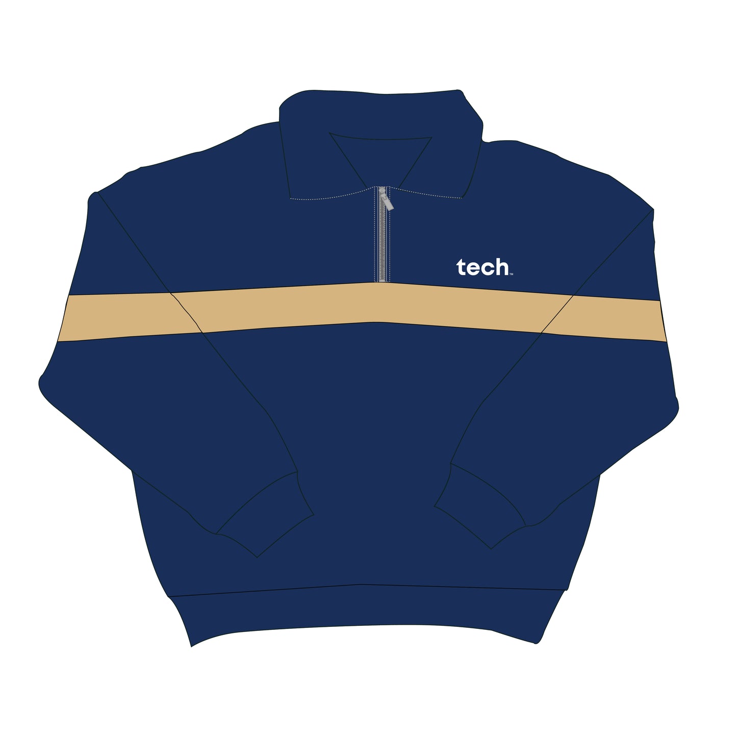 The Heather Half Zip Georgia Tech | Youth Navy