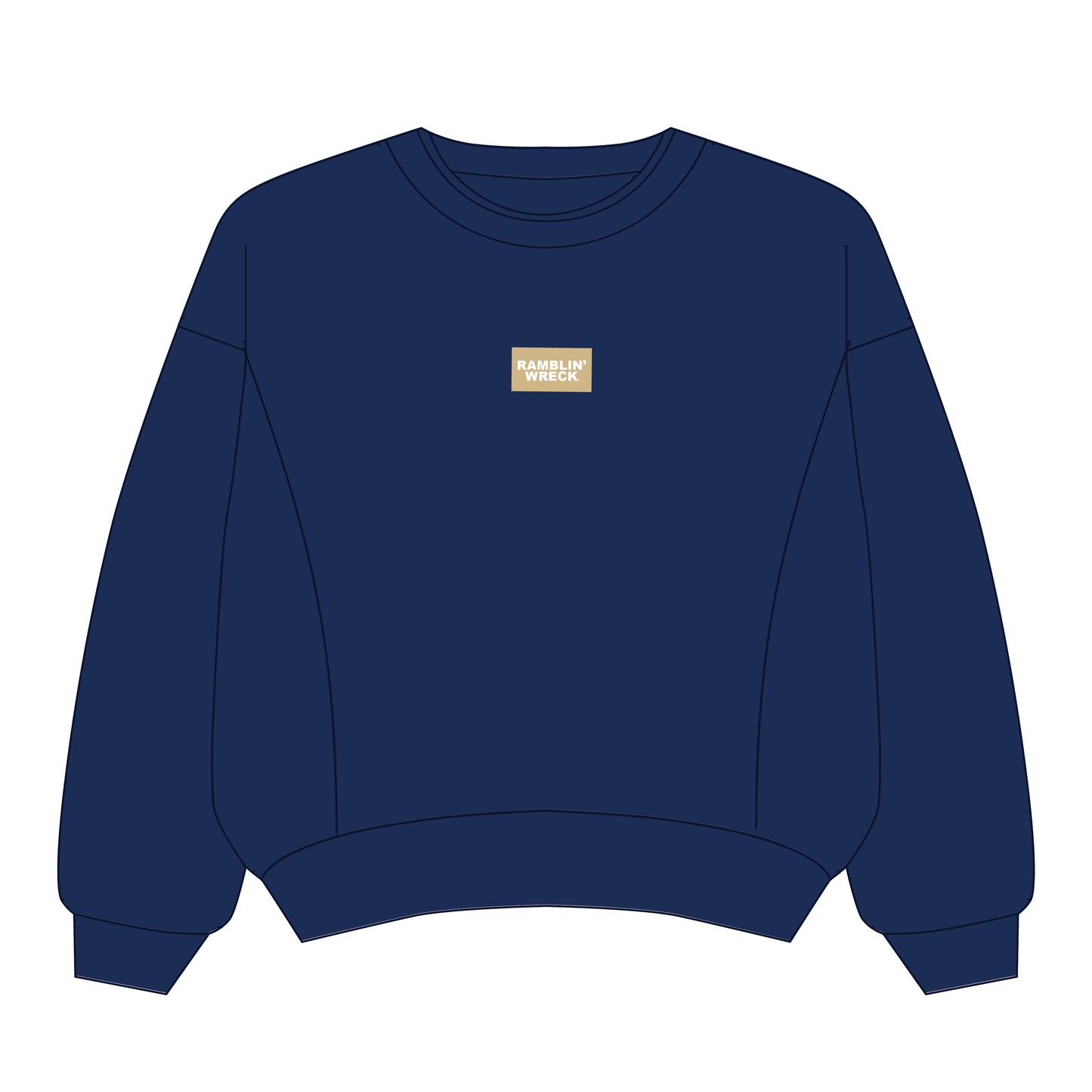 The Molly Corded Crew Ramblin' Wreck Woven Label | Youth Navy