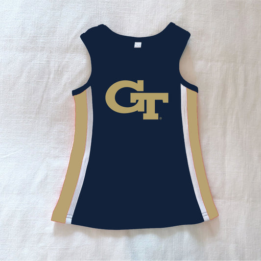 The Power Stripe Cheer Dress Georgia Tech | Youth Navy