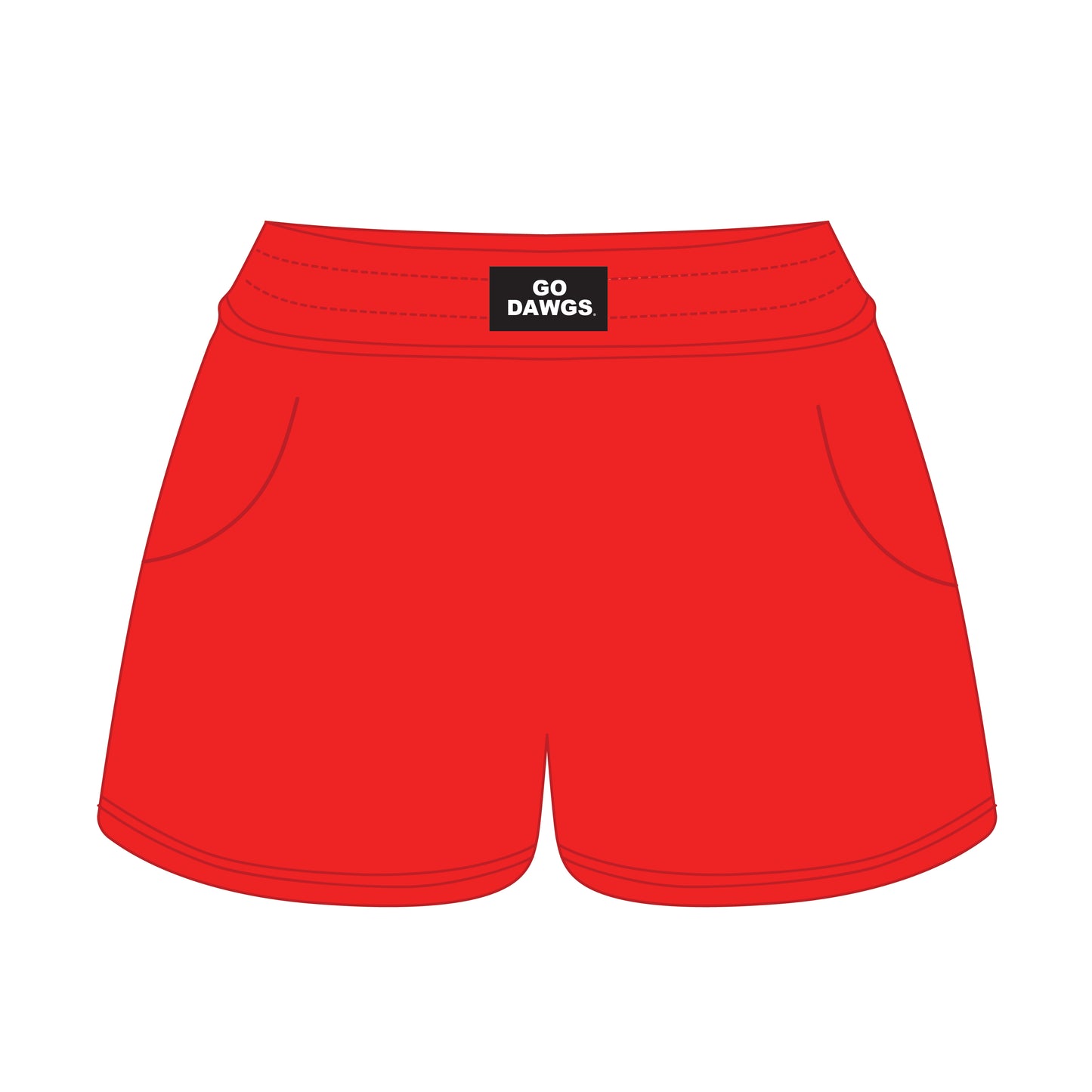 The Ava Airy Shorts Go Dawgs Woven Label | Bright Red