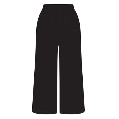 The Ava Airy Pants Go Dawgs Woven Label | Black