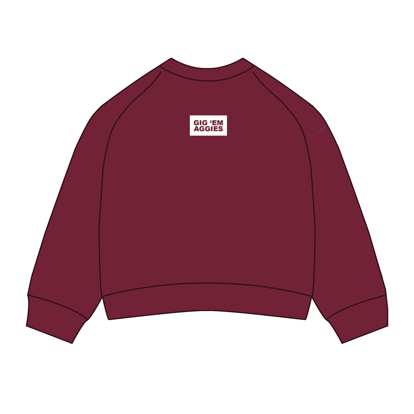 The Ava Airy Crewneck Gig 'Em Aggies Woven Label | Youth Deep Maroon