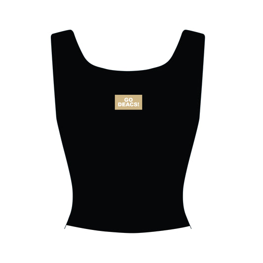 The Alli Ribbed Tank Go Deacs Woven Label | Black