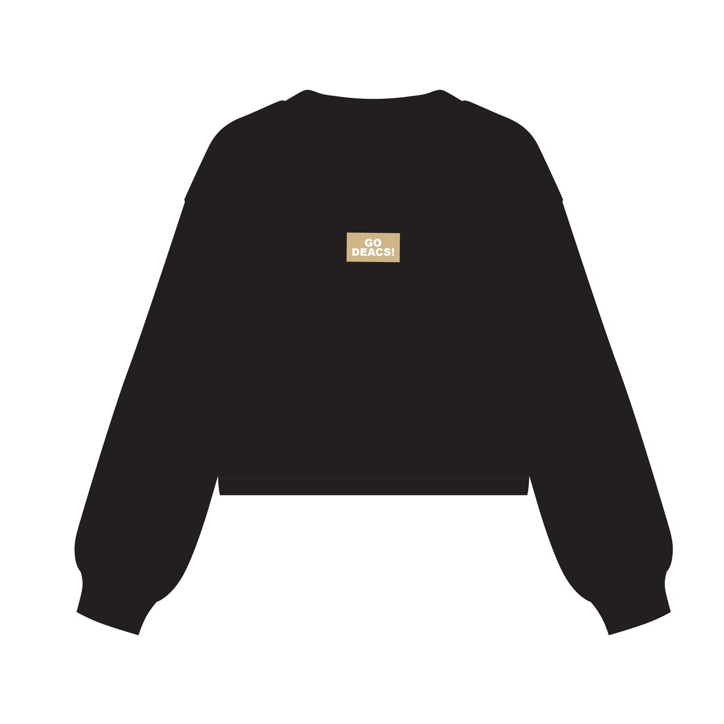 The Becca Boxy Crewneck Go Deacs Woven Label | Black