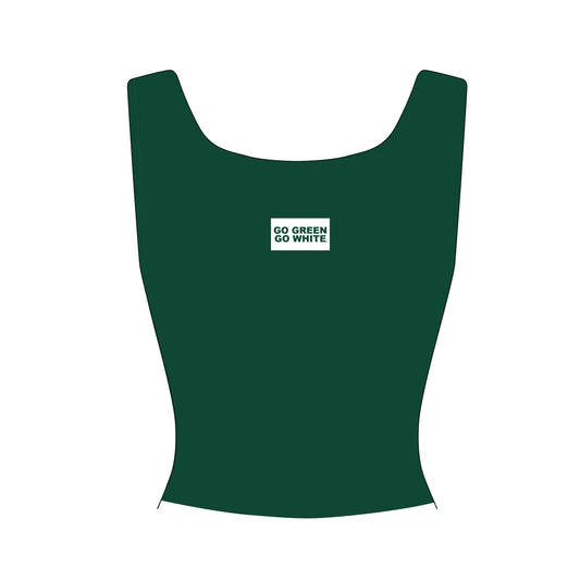 The Alli Ribbed Tank Go Green Go White Woven Label | Dark Green