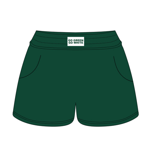 The Ava Airy Shorts Go Green Go White Woven Label | Dark Green