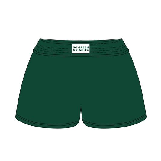 The Liz Nylon Shorts Go Green Go White Woven Label | Dark Green