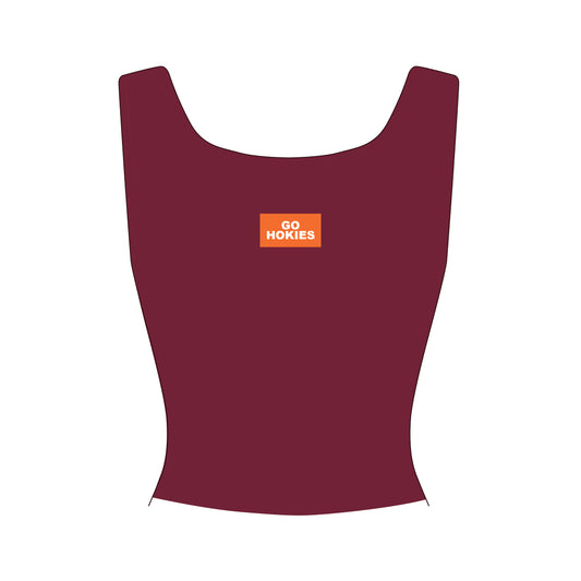 The Alli Airy Tank Go Hokies Woven Label | Maroon