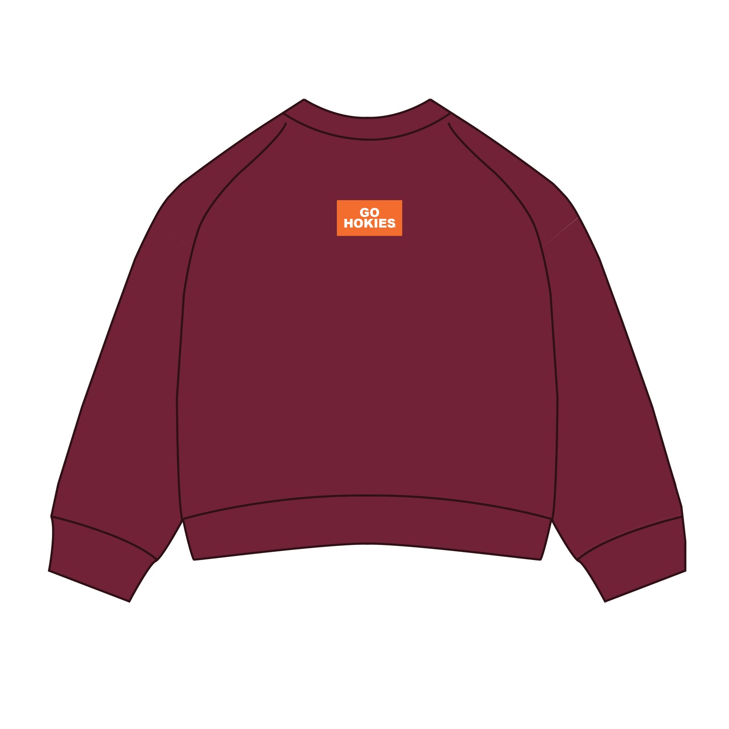 The Ava Airy Crewneck Go Hokies Woven Label | Maroon