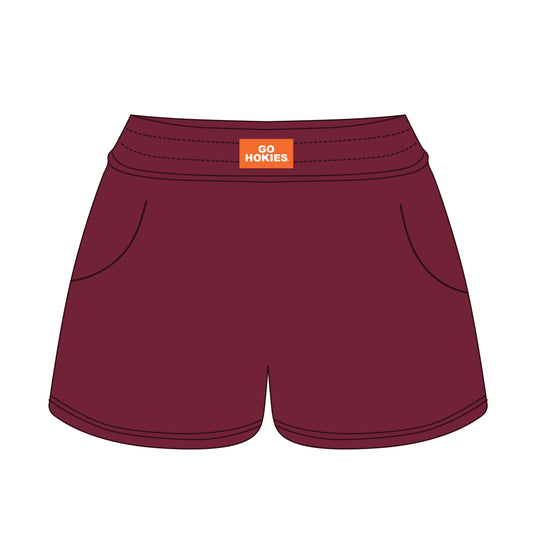 The Ava Airy Shorts Go Hokies Woven Label | Youth Maroon