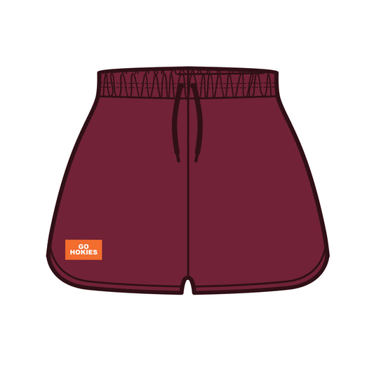 The Kristen Airy Lounge Shorts Go Hokies Woven Label | Maroon