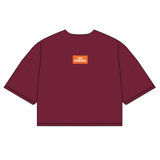 The Kristen Airy Shirt Go Hokies Woven Label | Maroon