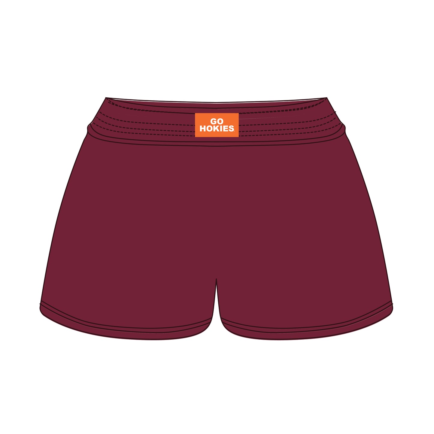 The Liz Nylon Shorts Go Hokies Woven Label | Maroon