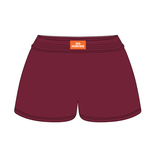 The Liz Nylon Shorts Go Hokies Woven Label | Maroon