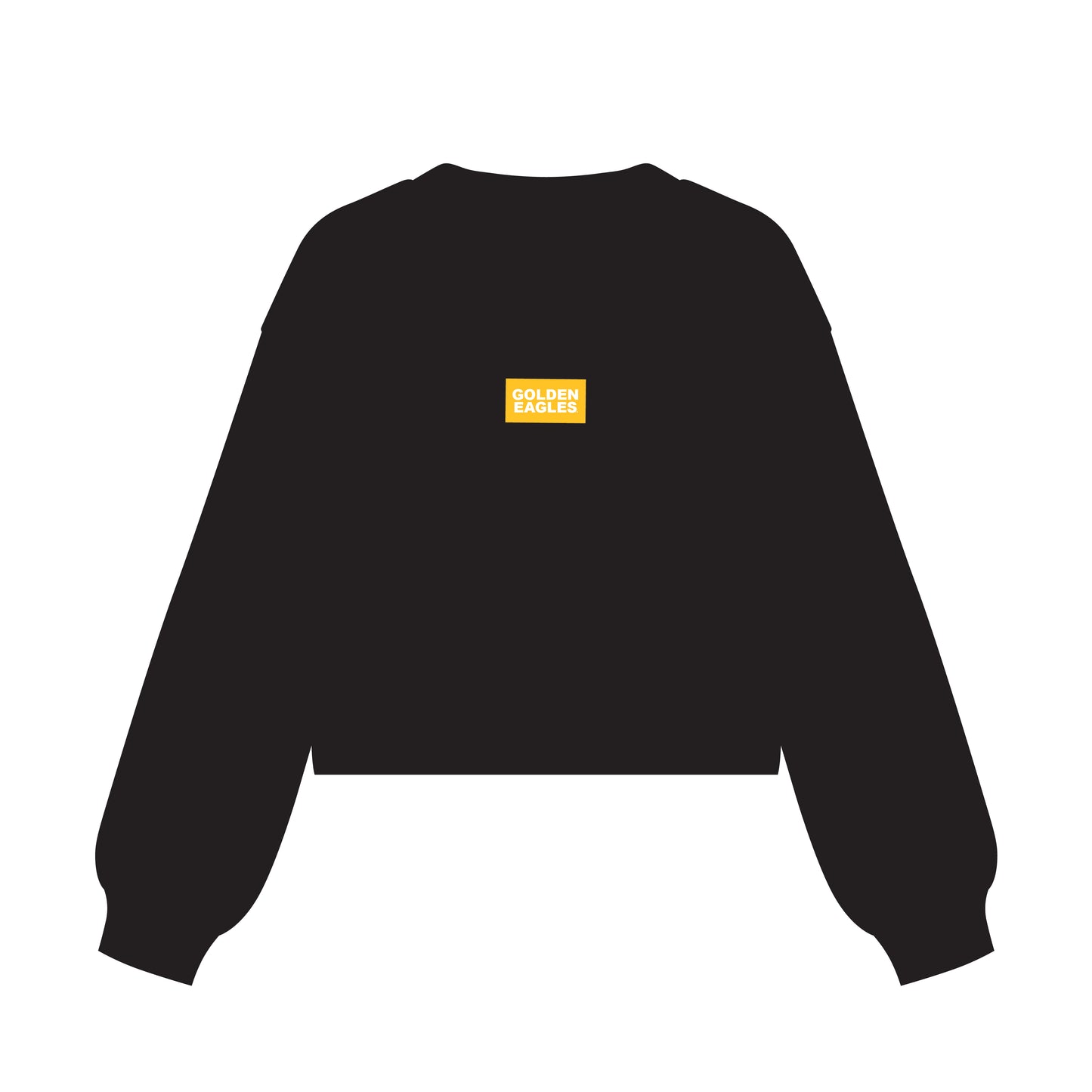 The Becca Boxy Crewneck Golden Eagles Woven Label | Black