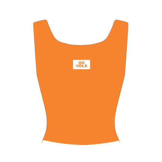 The Alli Airy Tank Go Vols Woven Label | Bright Orange