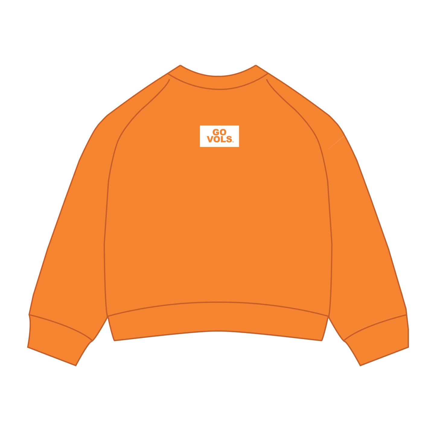 The Ava Airy Crewneck Go Vols Woven Label | Bright Orange