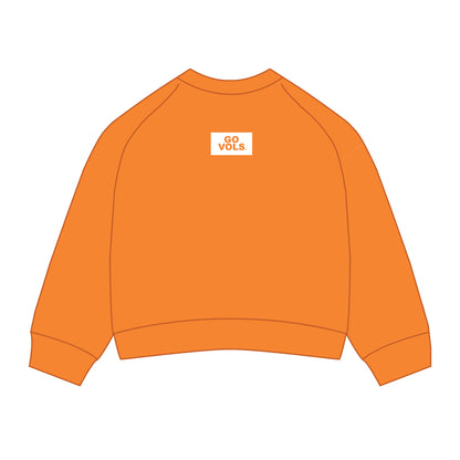 The Ava Airy Crewneck Go Vols Woven Label | Bright Orange