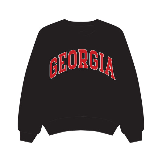 The Olivia Oversized Crewneck Georgia | Black