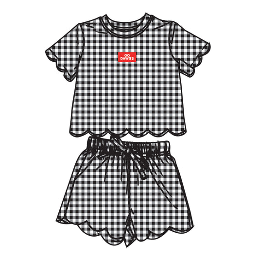 The Sue Scalloped Set Go Dawgs | Youth Black