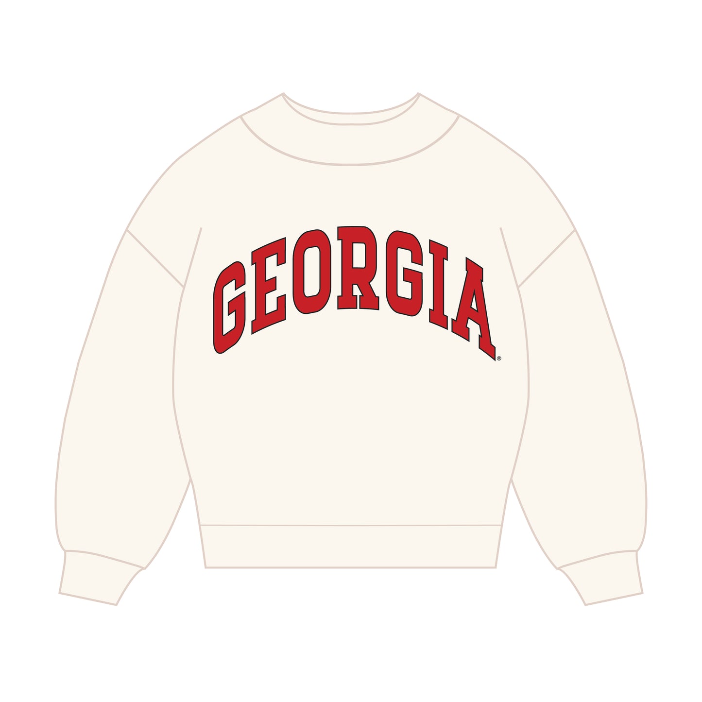 The Madi Classic Mockneck Georgia Applique | Bone
