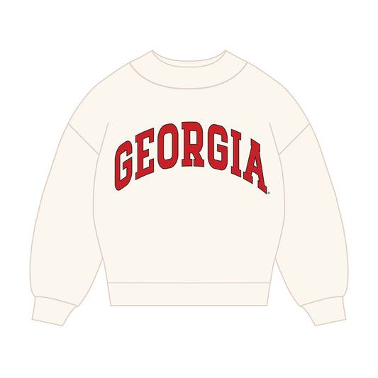 The Madi Classic Mockneck Georgia Applique | Youth Bone