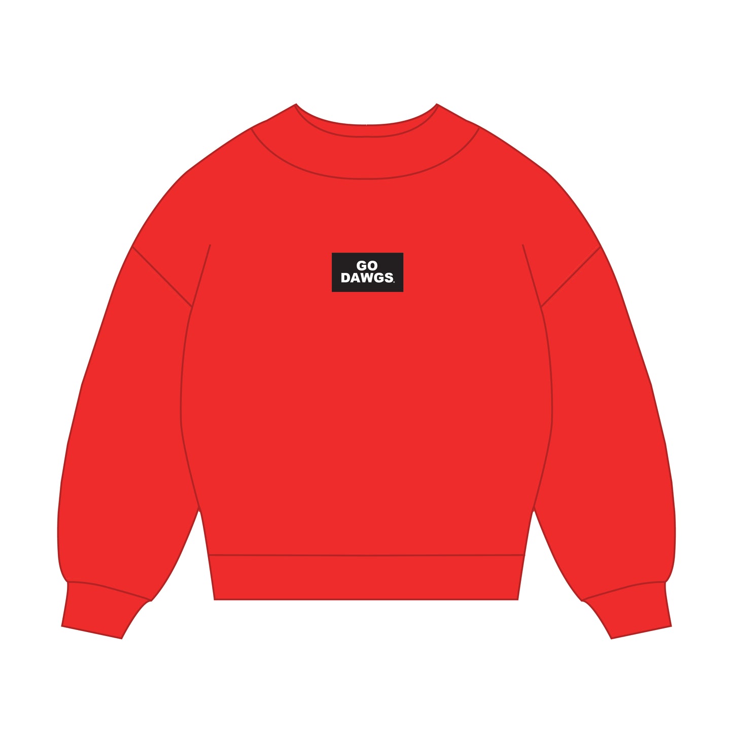 The Mary Mockneck Go Dawgs Woven Label | Bright Red