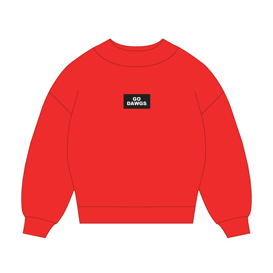 The Mary Mockneck Go Dawgs Woven Label | Bright Red