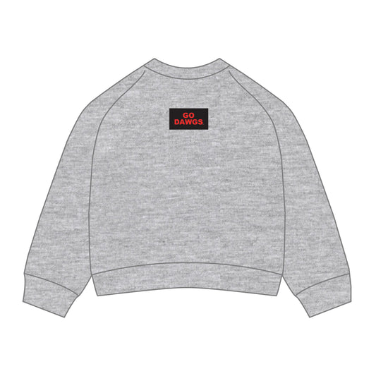The Ava Airy Crewneck Go Dawgs Woven Label | Heather Grey