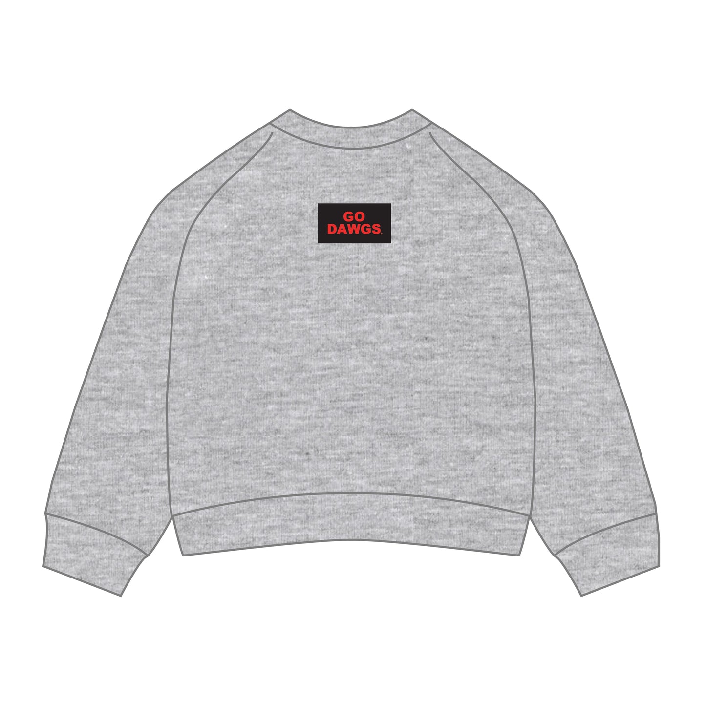 The Ava Airy Crewneck Go Dawgs Woven Label | Youth Heather Grey