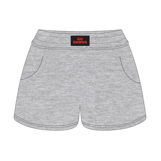 The Ava Airy Shorts Go Dawgs Woven Label | Heather Grey
