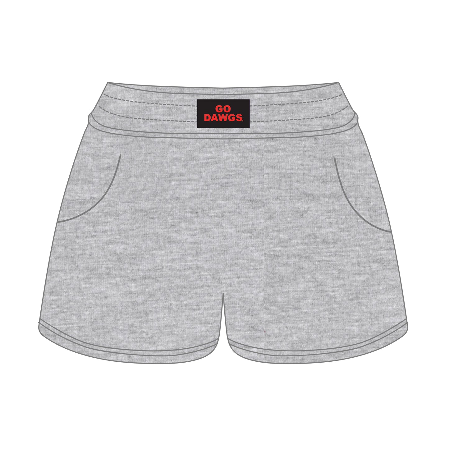 The Ava Airy Shorts Go Dawgs Woven Label | Youth Heather Grey