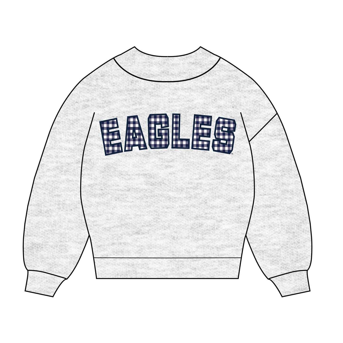 The Mallory Gingham Mockneck Eagles | Youth Ash
