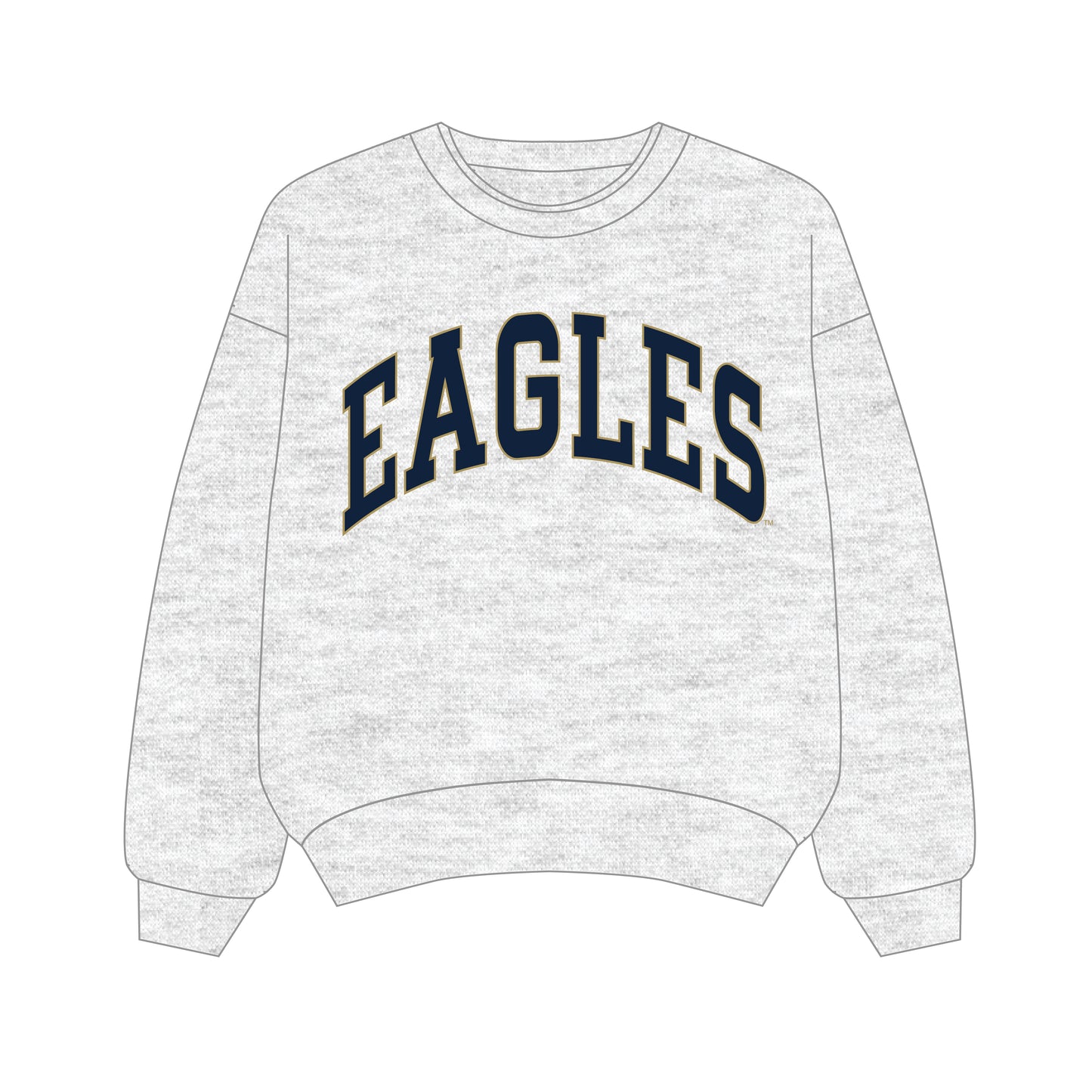 The Olivia Oversized Crewneck Georgia Southern | Youth Ash