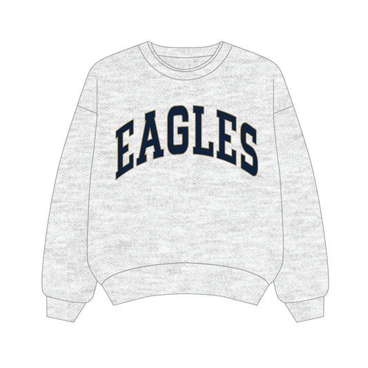 The Olivia Oversized Crewneck Georgia Southern | Youth Ash