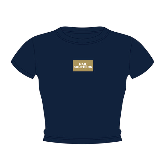 The Raegan Ribbed Baby Tee Hail Southern Woven Label | Navy