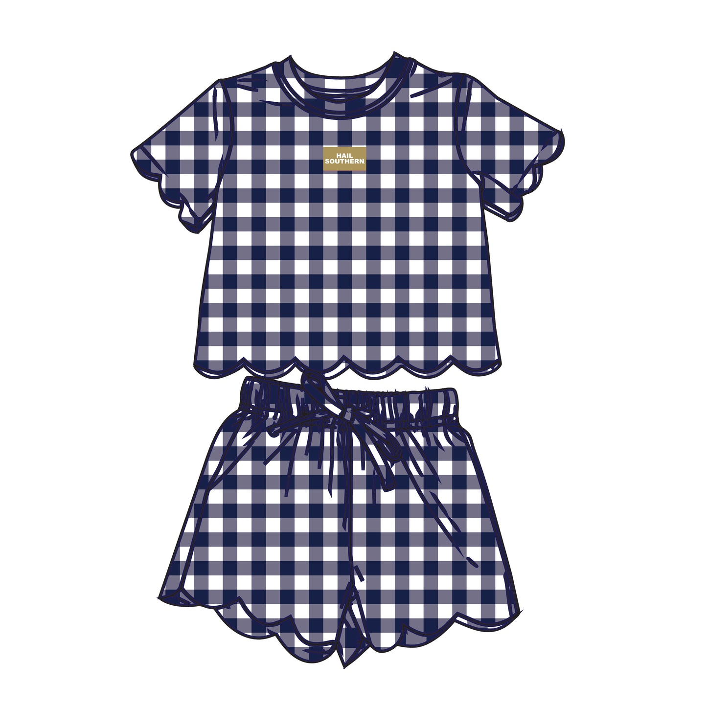 The Sue Scalloped Set Hail Southern | Youth Navy