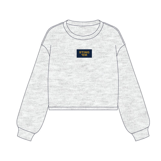 The Becca Boxy Crewneck Sting 'Em Woven Label | Ash