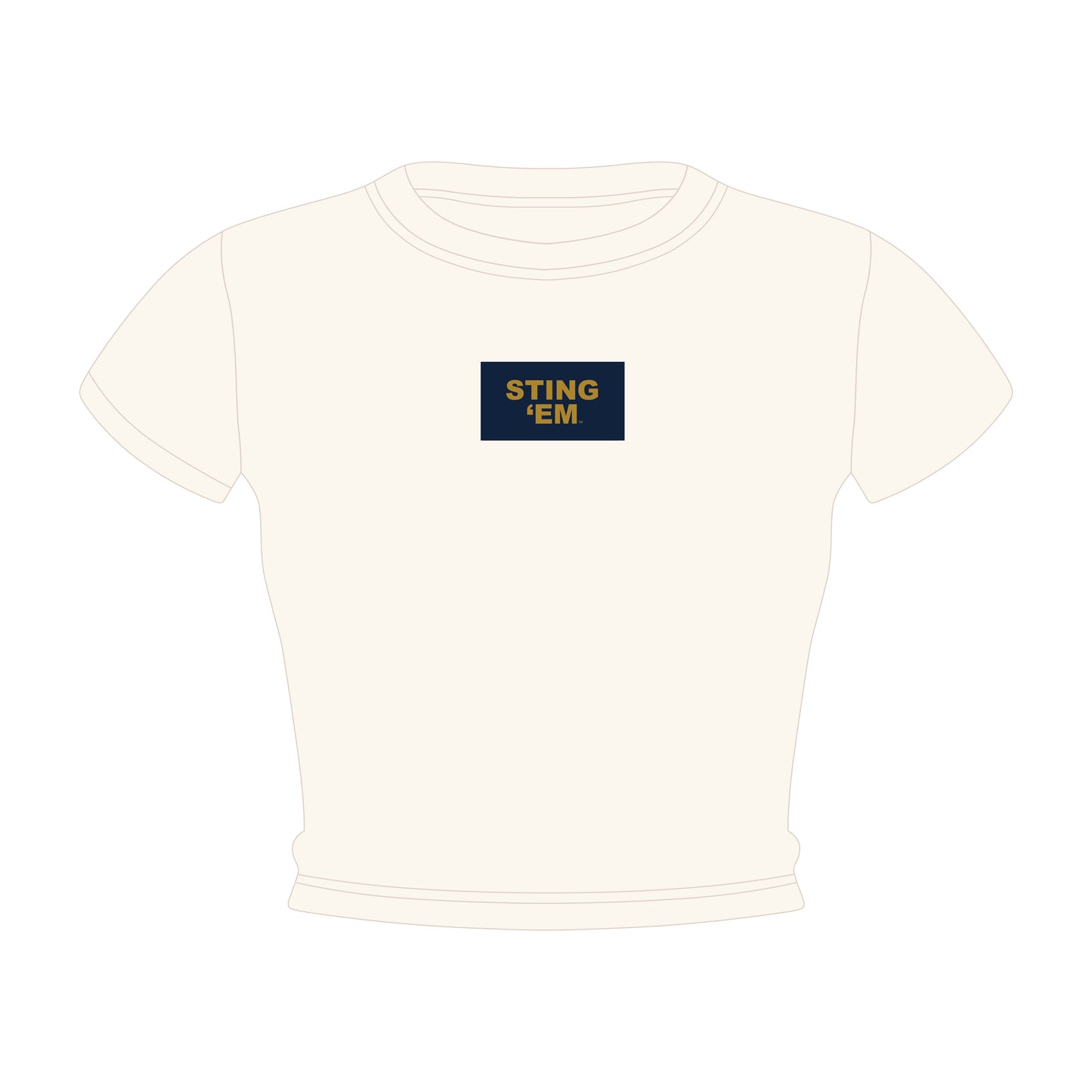 The Raegan Ribbed Baby Tee Sting 'Em Woven Label | Bone