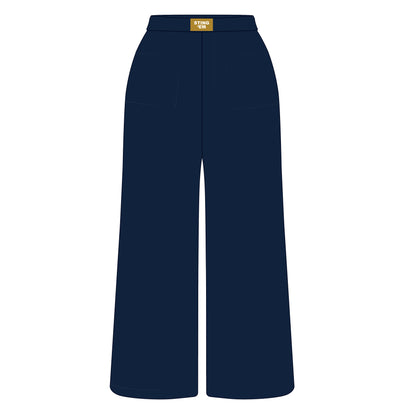 The Ava Airy Pants Sting 'Em Woven Label | Navy