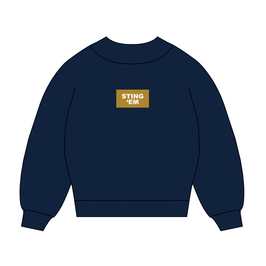 The Mary Mockneck Sting 'Em Woven Label | Youth Navy