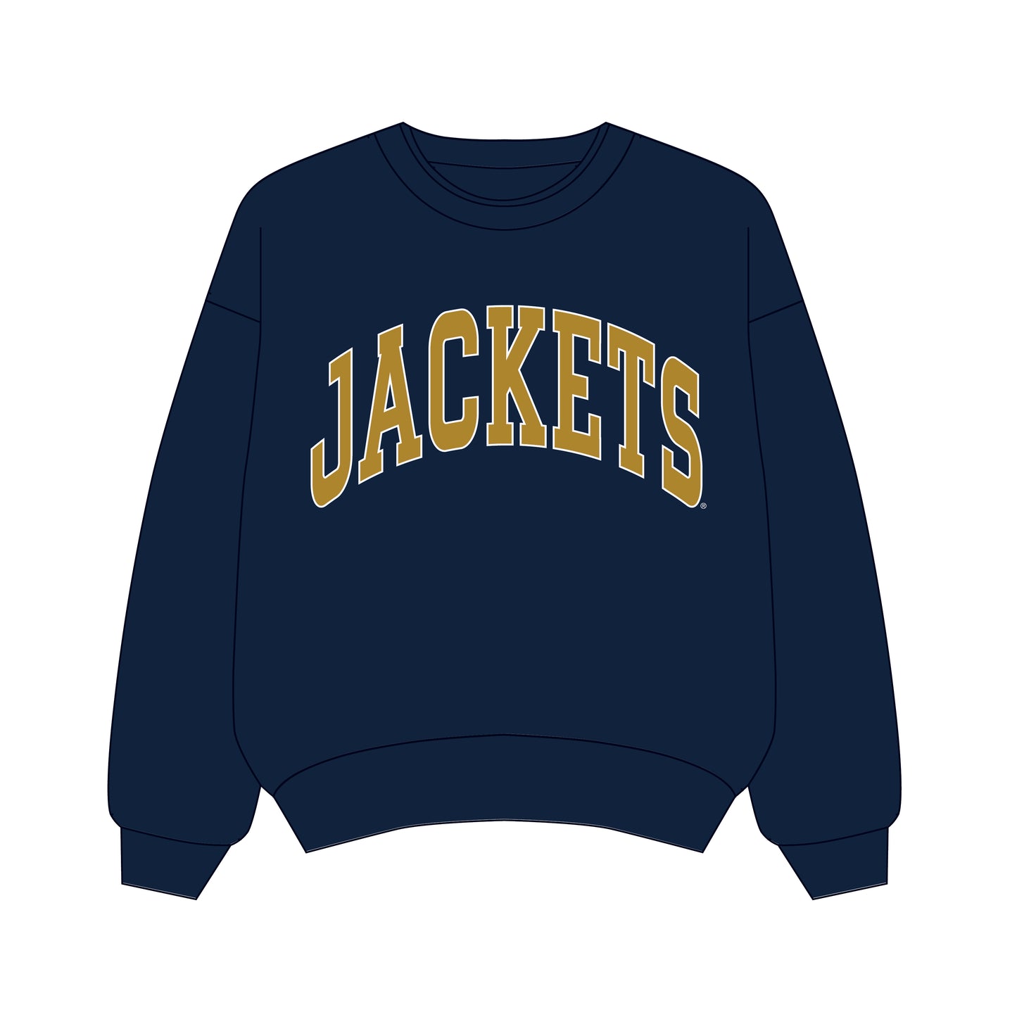The Olivia Oversized Crewneck Georgia Tech | Navy