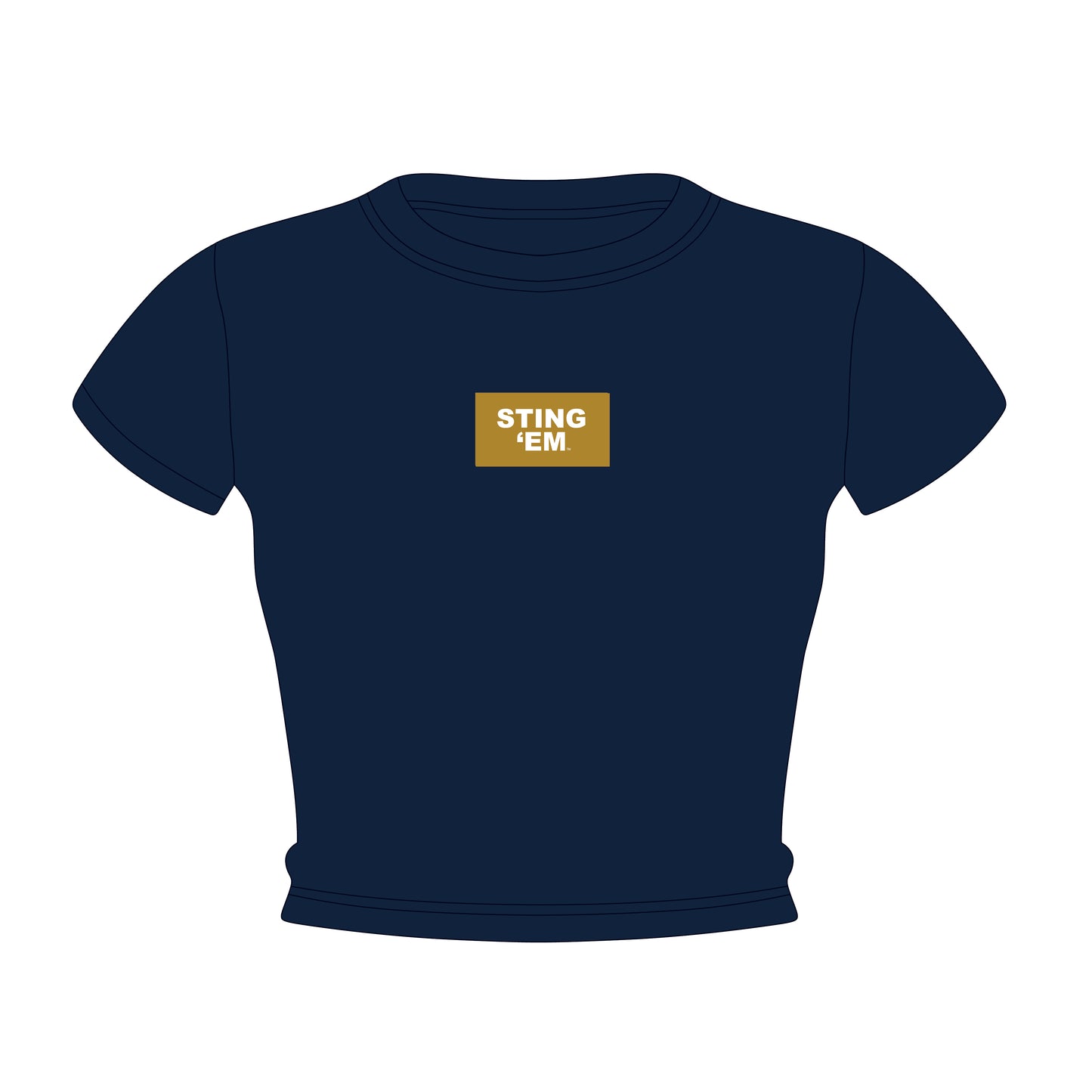 The Raegan Ribbed Baby Tee Sting 'Em Woven Label | Navy