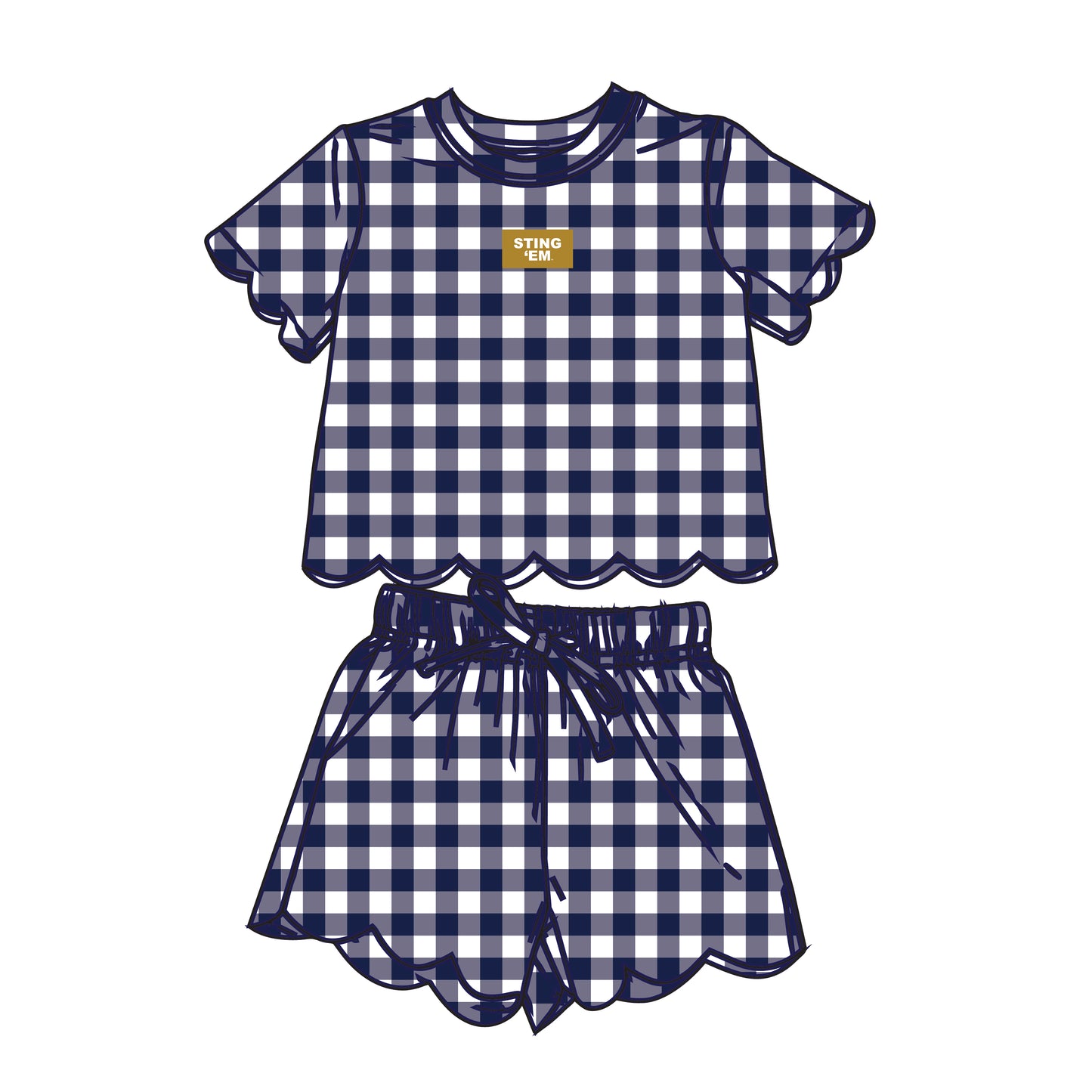 The Sue Scalloped Set Sting 'Em | Youth Navy
