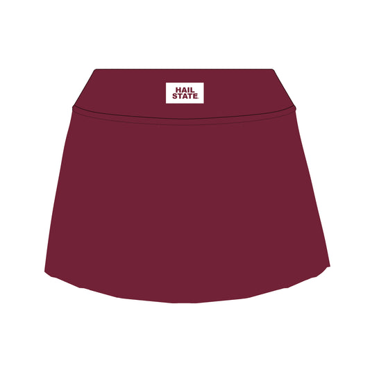 The Alli Tennis Skort Hail State Woven Label  | Youth Maroon