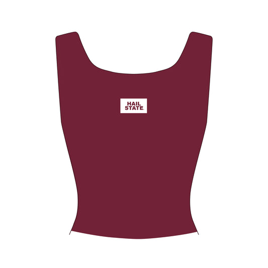The Alli Airy Tank Hail State Woven Label | Maroon