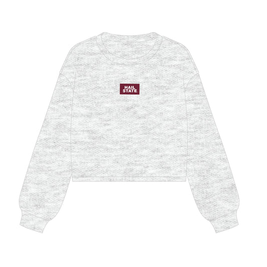 The Becca Boxy Crewneck Hail State Woven Label | Youth Ash